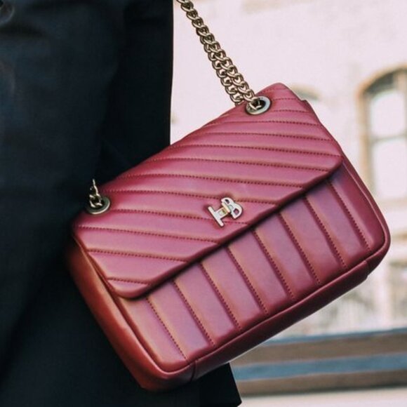 Henri Bendel 712 Convertible Shoulder Bag in Oxblood - Picture 1 of 8